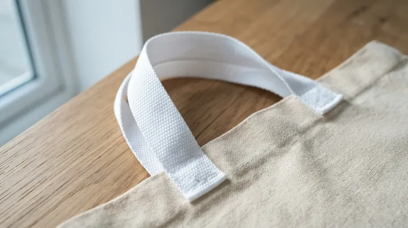 Dây đai polyester trắng mềm may làm quai túi vải canvas