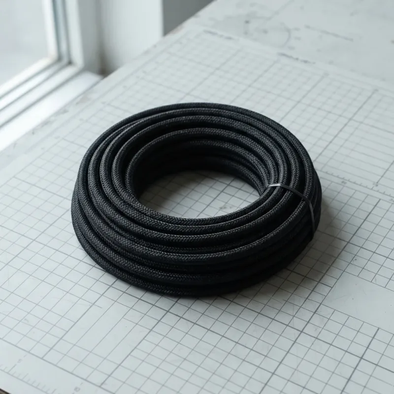 Cuộn dây rope bện tròn 5,2 mm màu đen